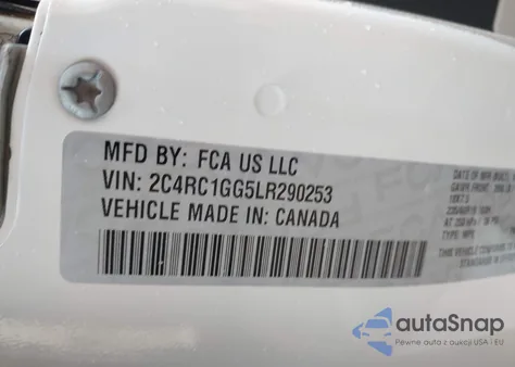 2020 Chrysler Pacifica Limited z USA, uszkodzony, nr VIN 2C4RC1GG5LR290253